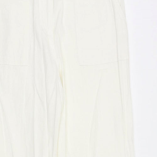 South Womens White Polyester Trousers Size 36 in Regular Zip
