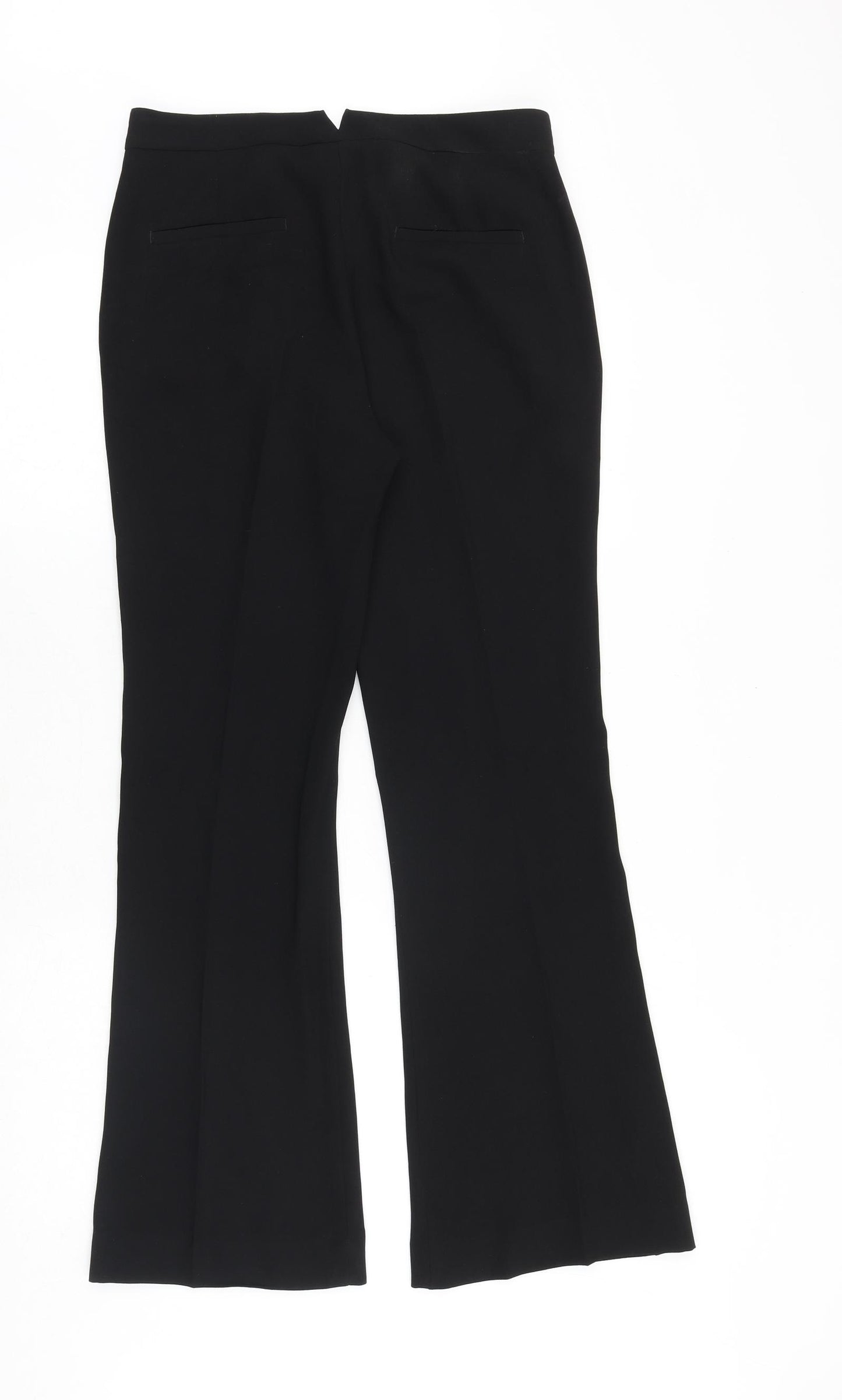 Zara Womens Black Polyester Dress Pants Trousers Size S Regular Zip