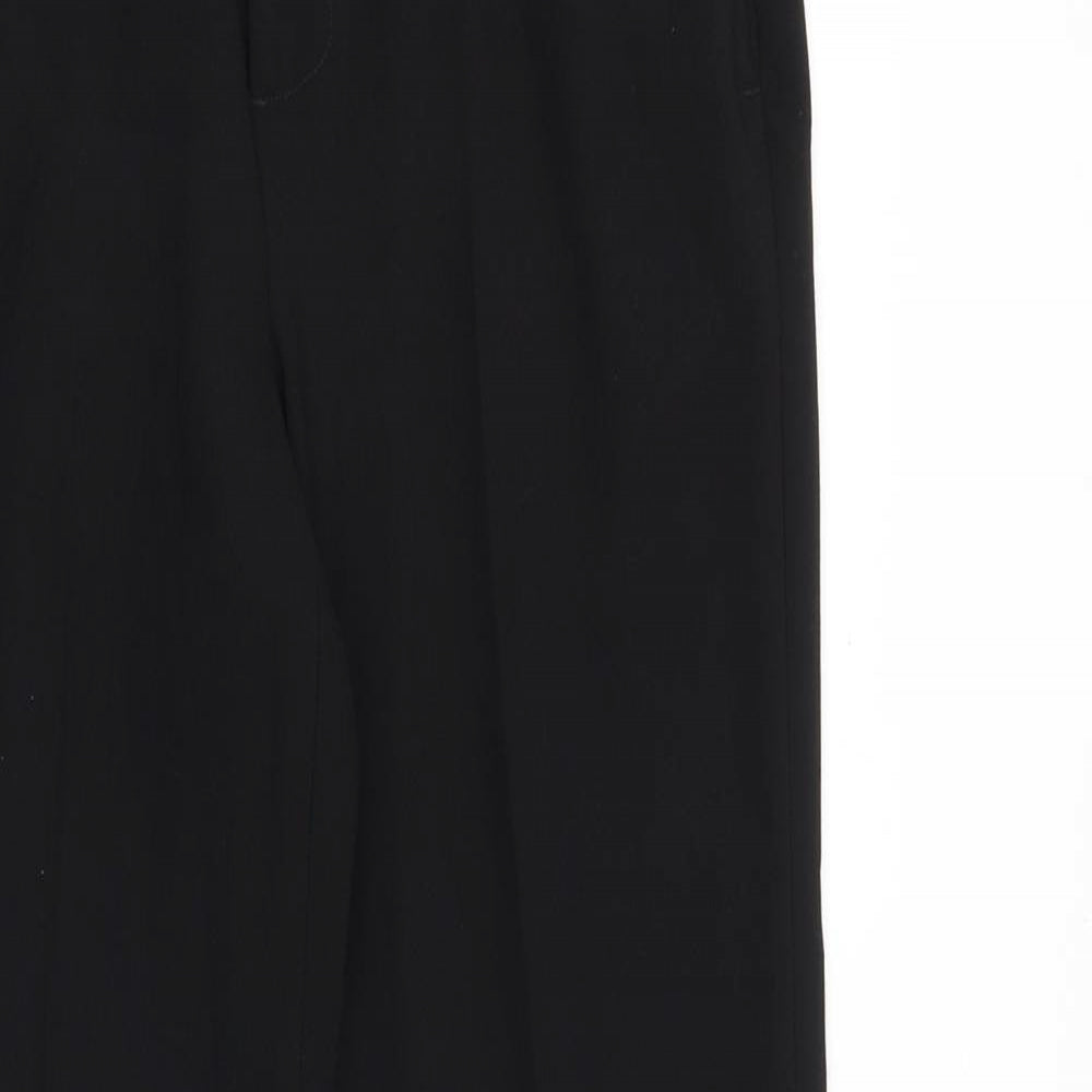 Zara Womens Black Polyester Dress Pants Trousers Size S Regular Zip