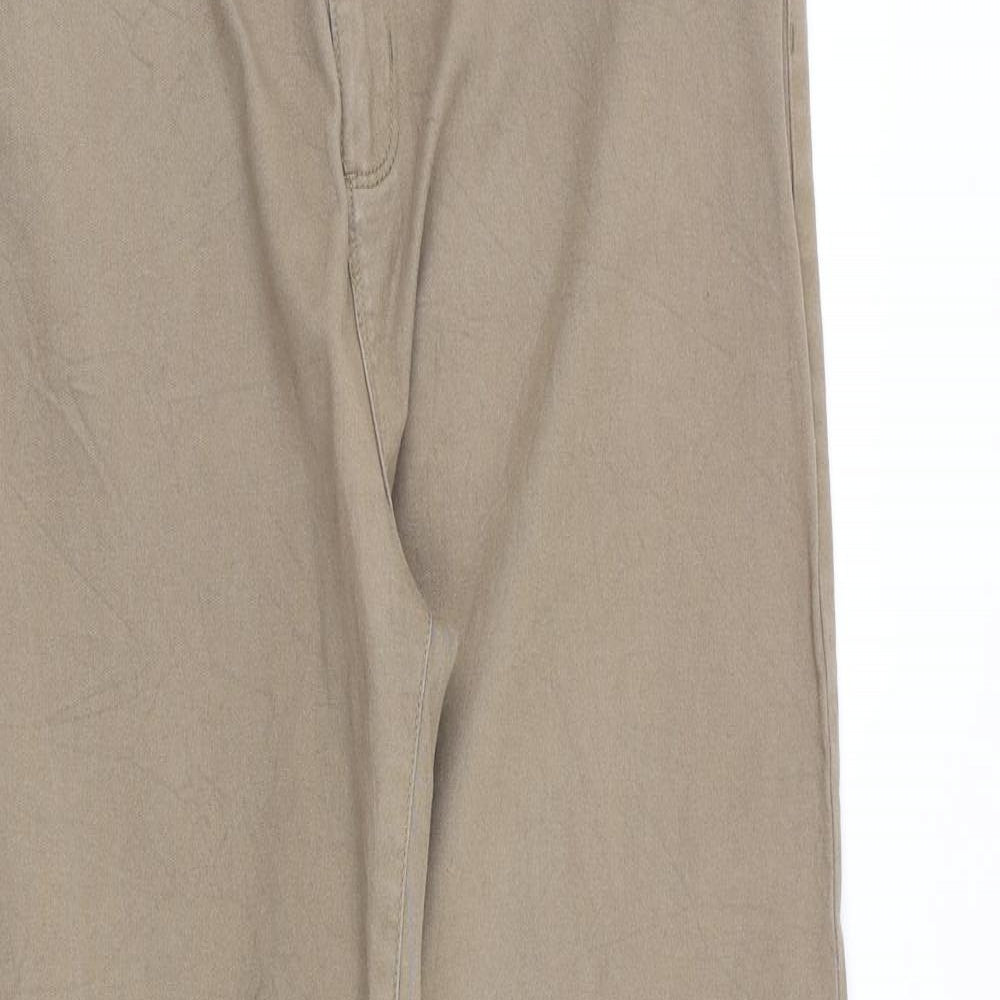 Fabrizio Womens Brown Cotton Straight Jeans Size 14 Regular Zip