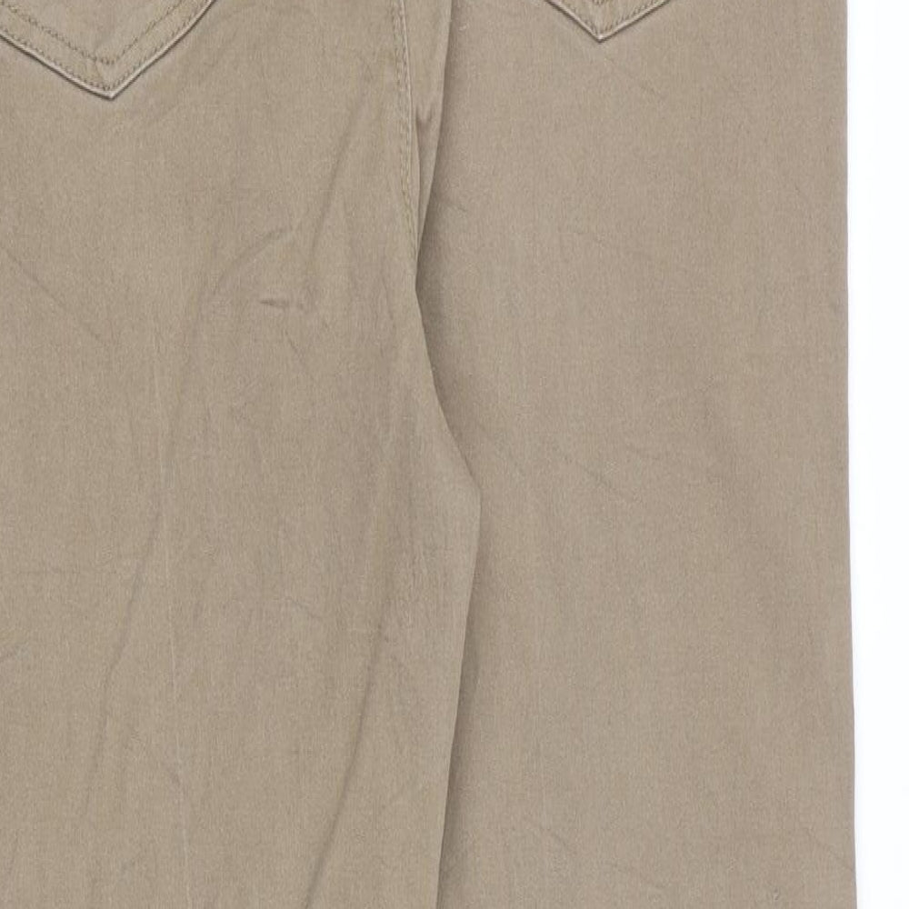 Fabrizio Womens Brown Cotton Straight Jeans Size 14 Regular Zip