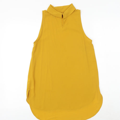 New Look Womens Yellow Polyester Basic Tank Size 8 Halter