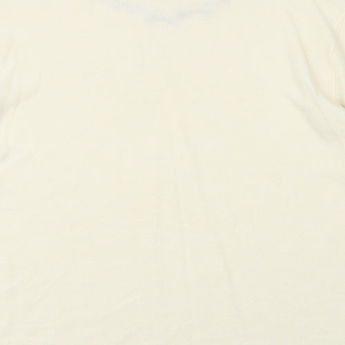 Bonmarché Womens Ivory Round Neck Acrylic Pullover Jumper Size XL