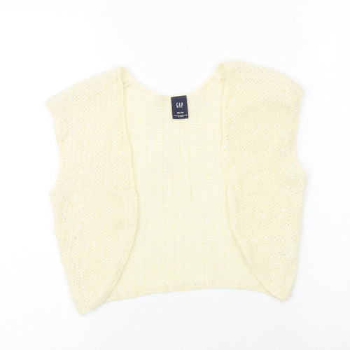 Gap Womens Ivory V-Neck Nylon Vest Jumper Size XS