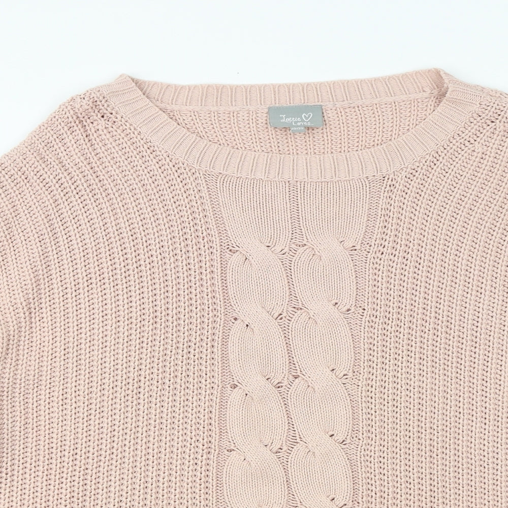 Lottie Loves Womens Pink Round Neck Acrylic Pullover Jumper Size 20