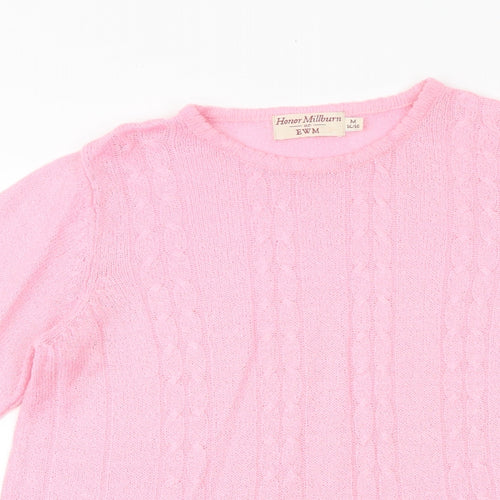 EWM Womens Pink Polyester Basic T-Shirt Size 14 Round Neck