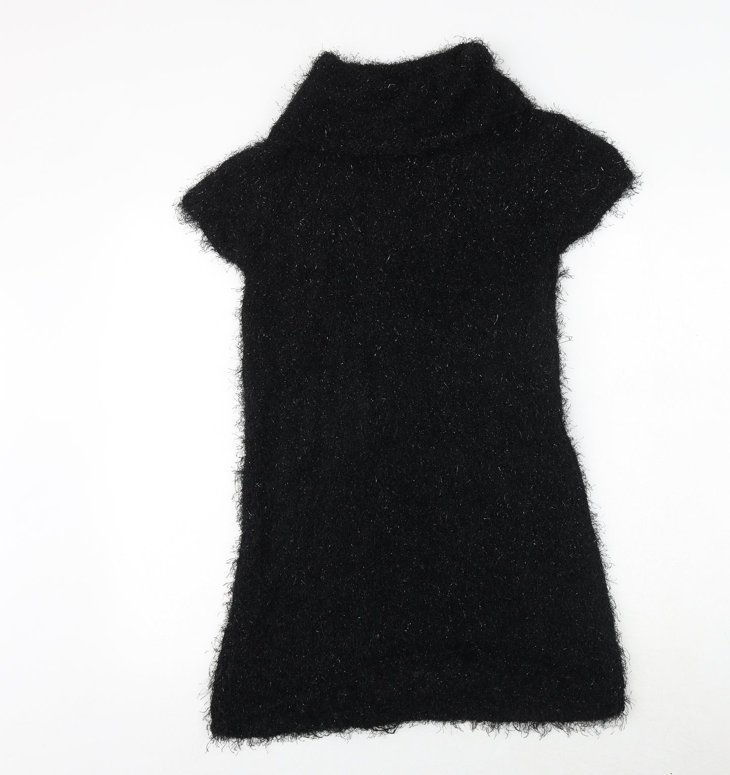 Julien Macdonald Girls Black Geometric Polyester A-Line Size 15 Years Mock Neck Pullover