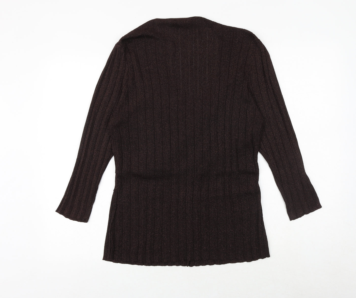Klass Womens Brown V-Neck Viscose Pullover Jumper Size L