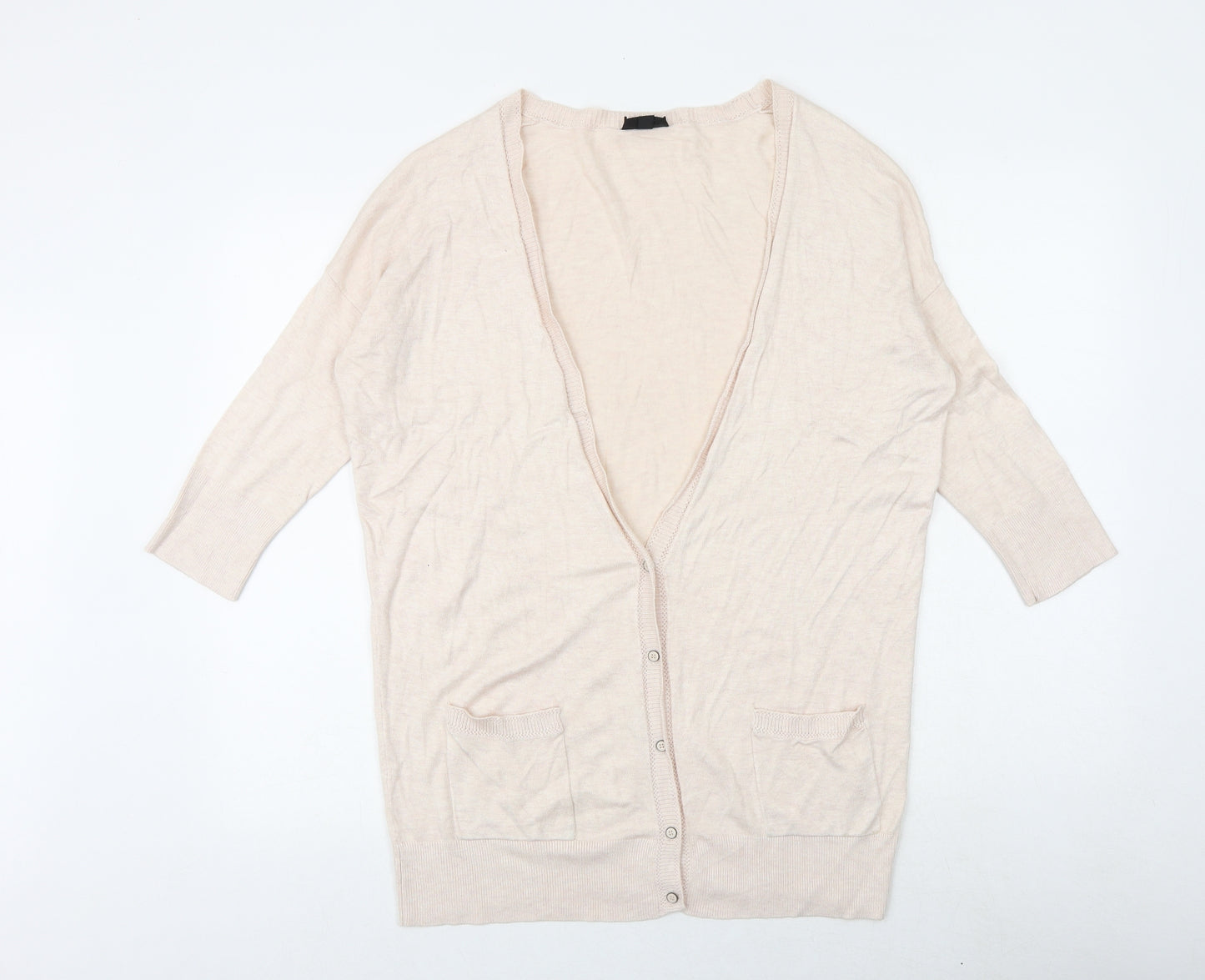 Topshop Womens Pink V-Neck Viscose Cardigan Jumper Size 10