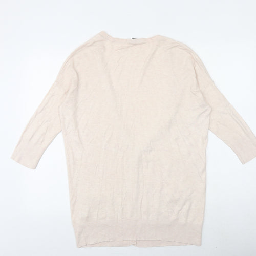 Topshop Womens Pink V-Neck Viscose Cardigan Jumper Size 10