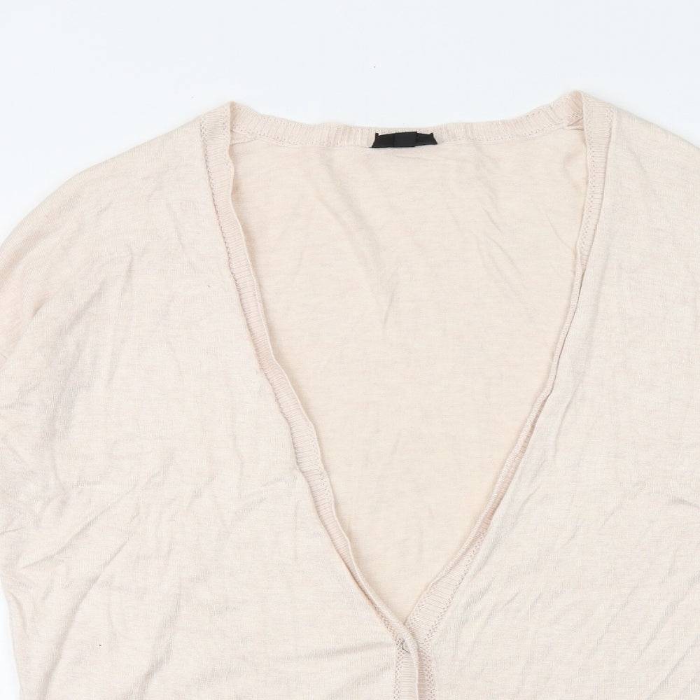 Topshop Womens Pink V-Neck Viscose Cardigan Jumper Size 10