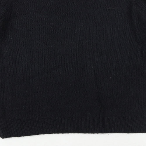 H&M Womens Black Round Neck Acrylic Pullover Jumper Size S