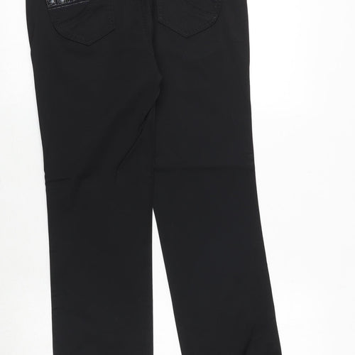 N&F Jeans Womens Black Cotton Straight Jeans Size 30 Regular Zip