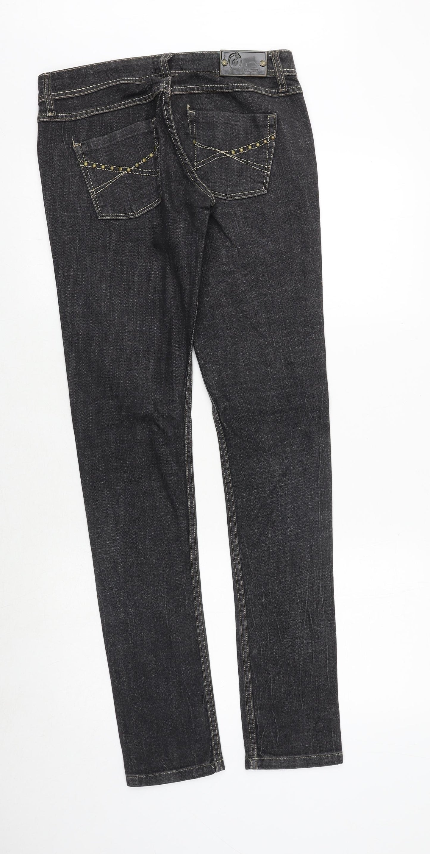 Stradivarius Womens Grey Cotton Skinny Jeans Size 10 Regular Zip