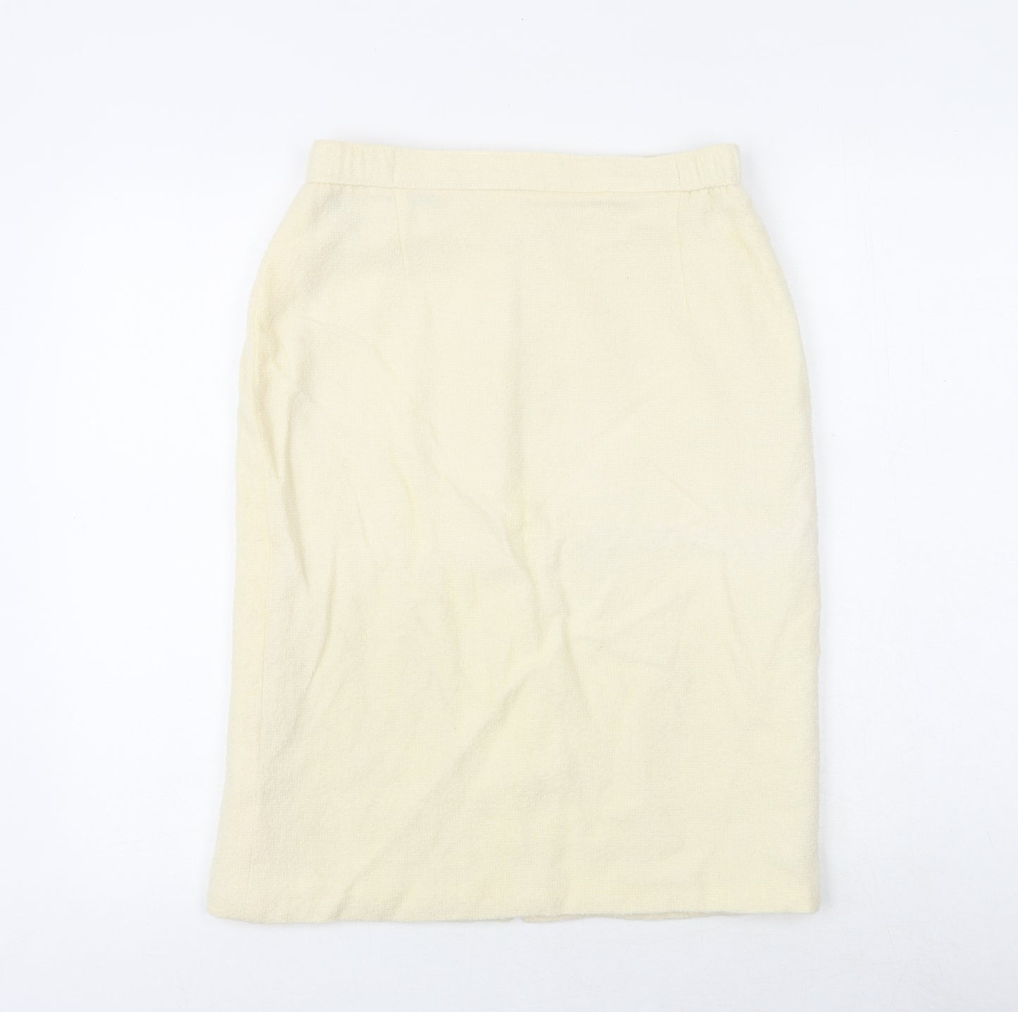 Alexon Womens Ivory Wool Straight & Pencil Skirt Size 14 Zip