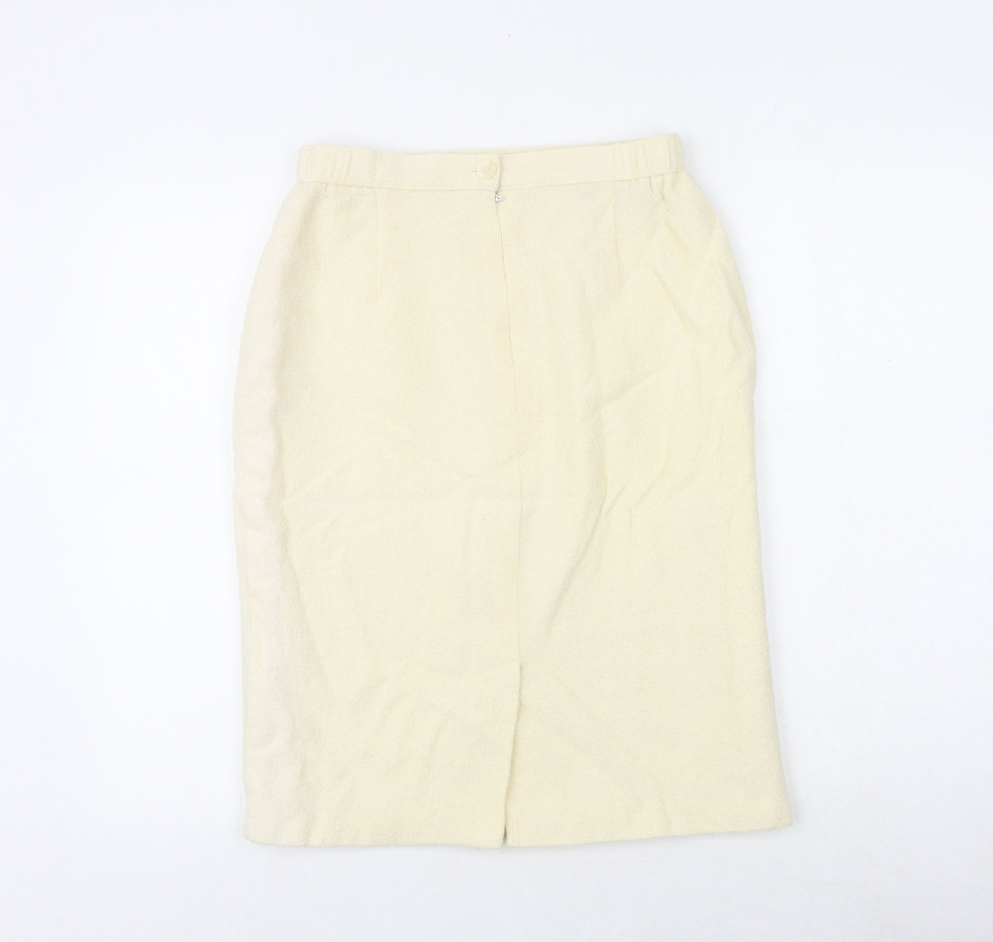 Alexon Womens Ivory Wool Straight & Pencil Skirt Size 14 Zip