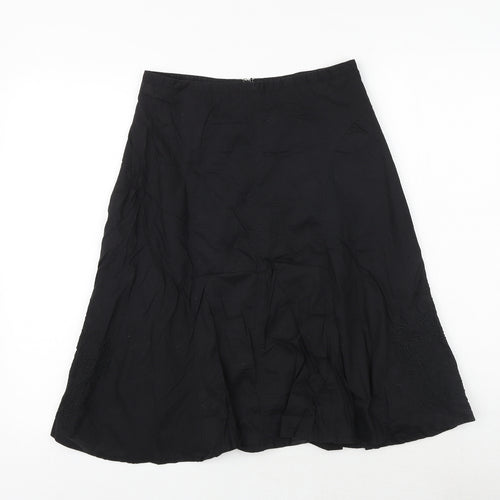 Arcadia Womens Black Polyester Swing Skirt Size 6 Zip