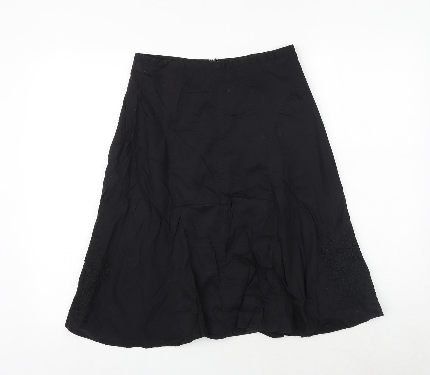 Arcadia Womens Black Polyester Swing Skirt Size 6 Zip