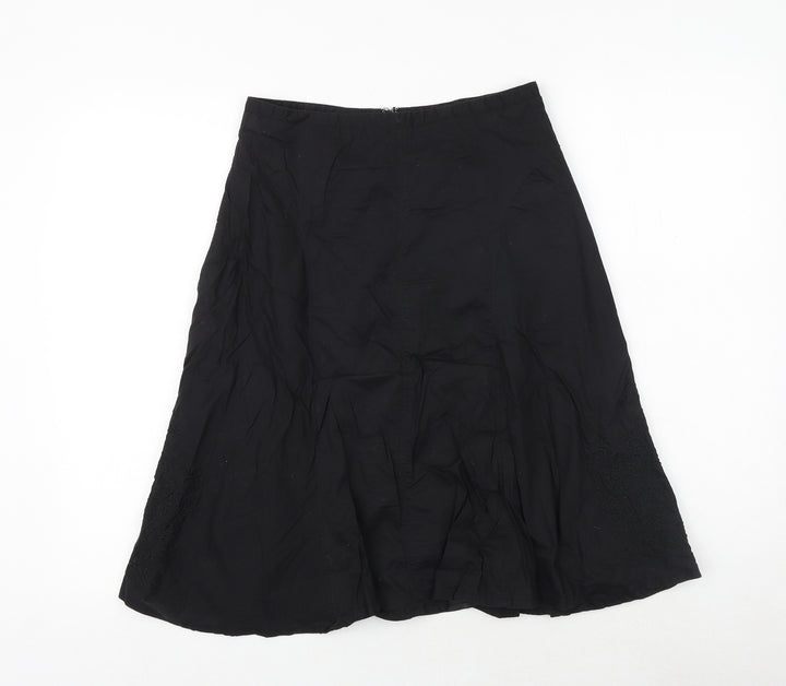 Arcadia Womens Black Polyester Swing Skirt Size 6 Zip