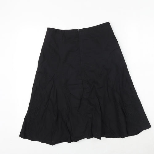 Arcadia Womens Black Polyester Swing Skirt Size 6 Zip