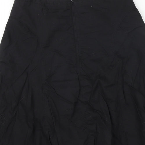 Arcadia Womens Black Polyester Swing Skirt Size 6 Zip