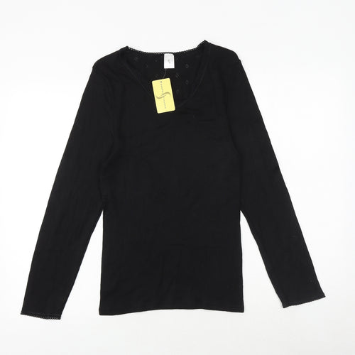 Shapeley Figures Womens Black Viscose Basic T-Shirt Size 20 Round Neck