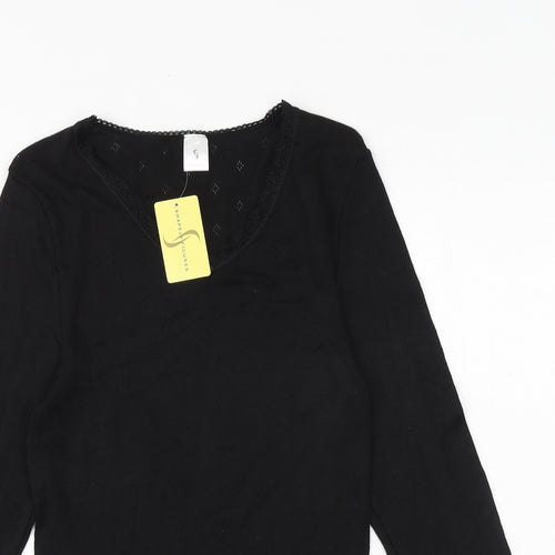 Shapeley Figures Womens Black Viscose Basic T-Shirt Size 20 Round Neck