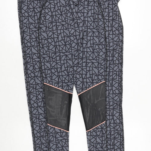 mamas & papas Womens Grey Geometric Polyester Jogger Leggings Size 35 in