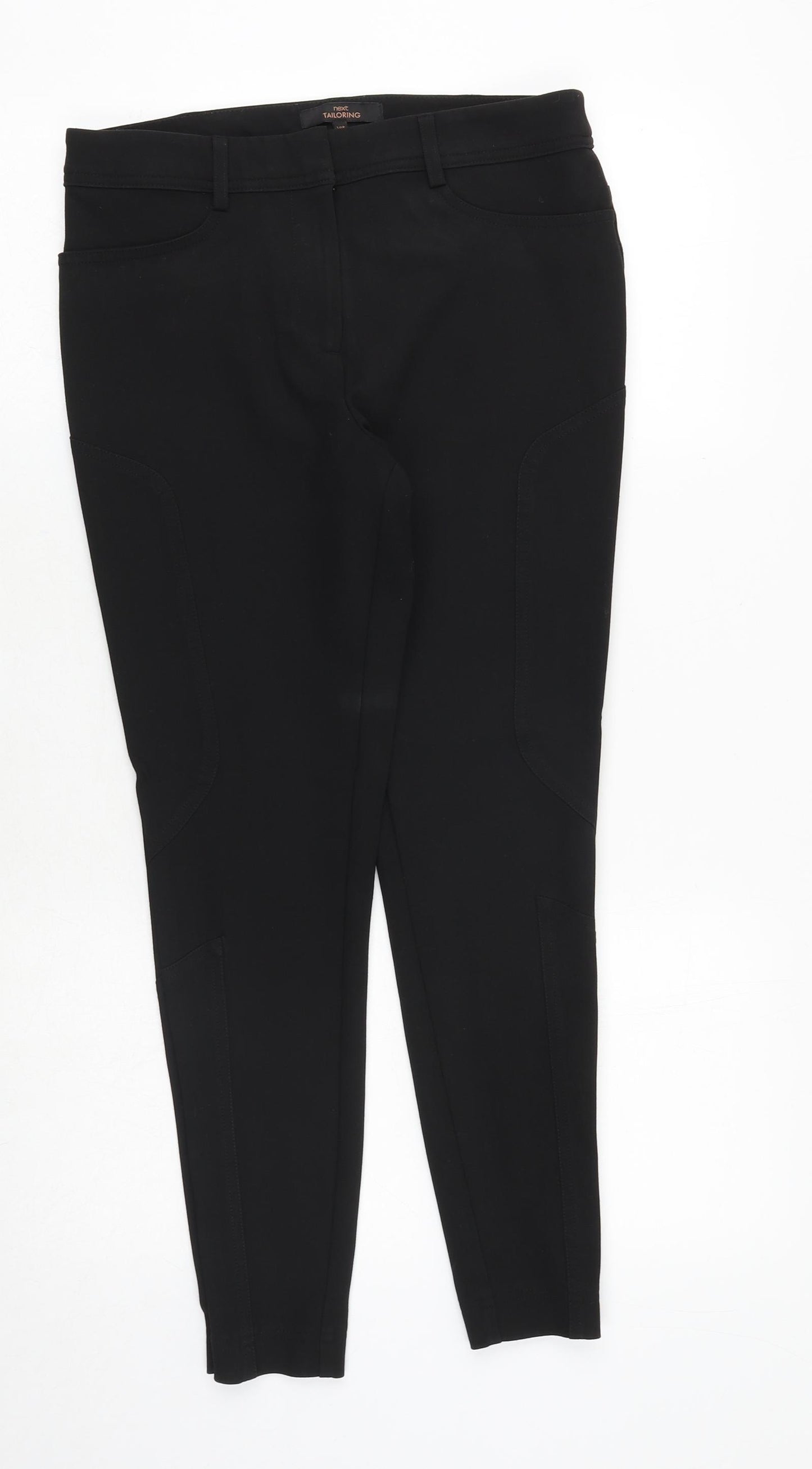 NEXT Womens Black Viscose Dress Pants Trousers Size 10 Regular Zip