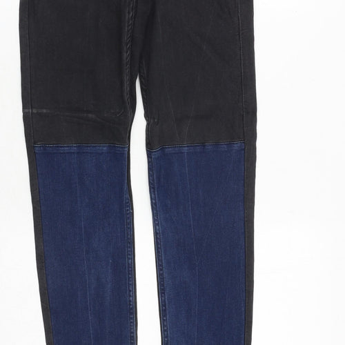 H&M Womens Black Cotton Skinny Jeans Size 27 in Regular Zip