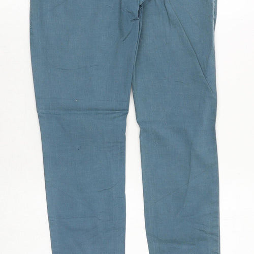 Emporium Womens Blue Cotton Straight Jeans Size 28 in Regular Zip