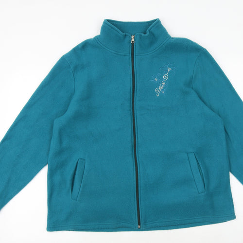 Anna De Lancay Womens Blue Polyester Full Zip Sweatshirt Size L Zip