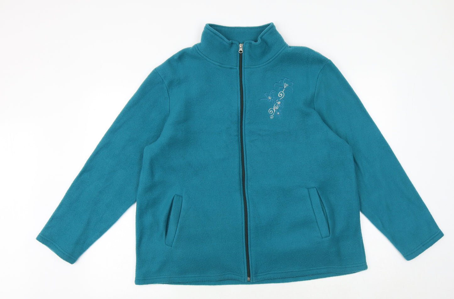 Anna De Lancay Womens Blue Polyester Full Zip Sweatshirt Size L Zip