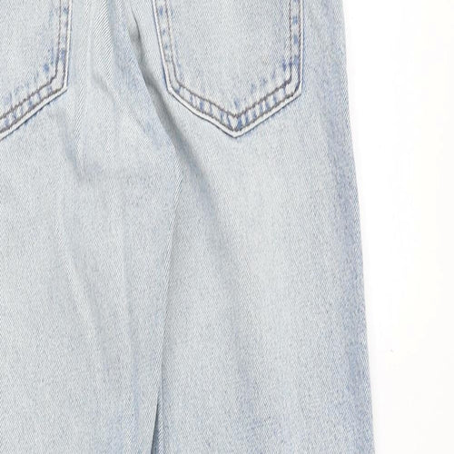 Monki Womens Blue Cotton Straight Jeans Size 28 in Regular Zip