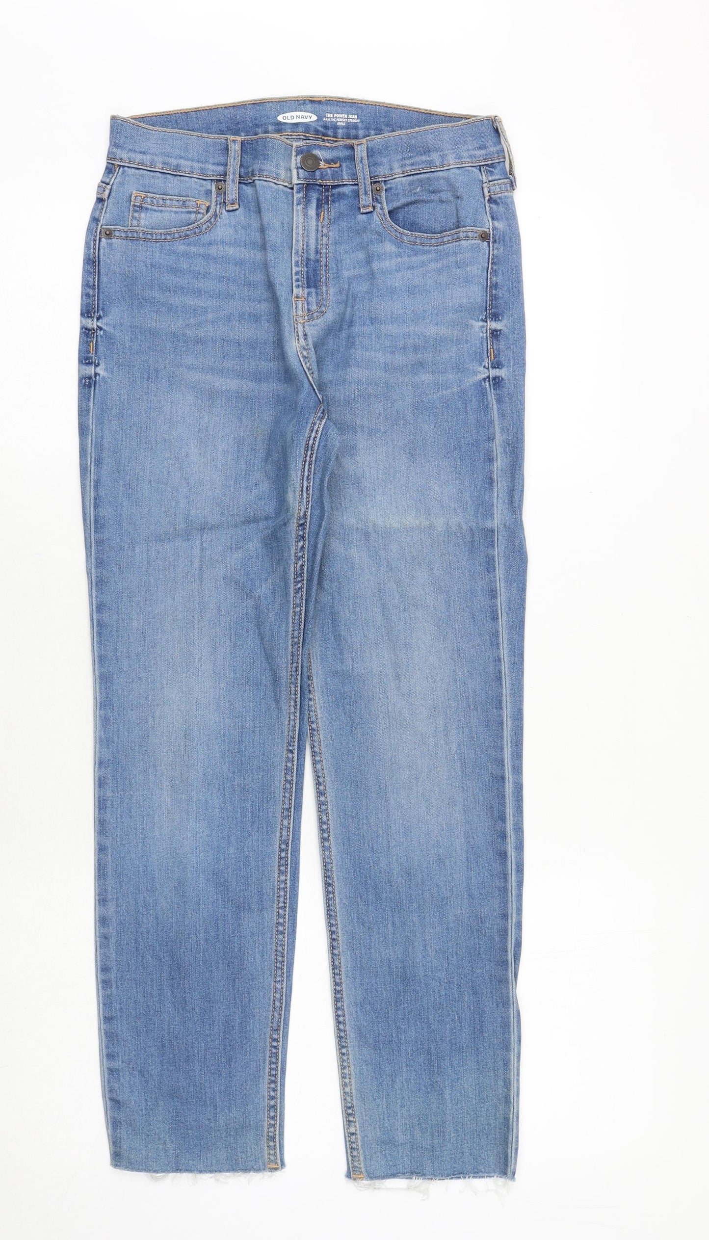 Old Navy Womens Blue Cotton Straight Jeans Size 28 in Regular Zip