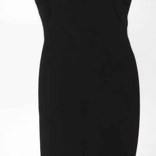TFNC Womens Black Polyester A-Line Size L Round Neck Zip