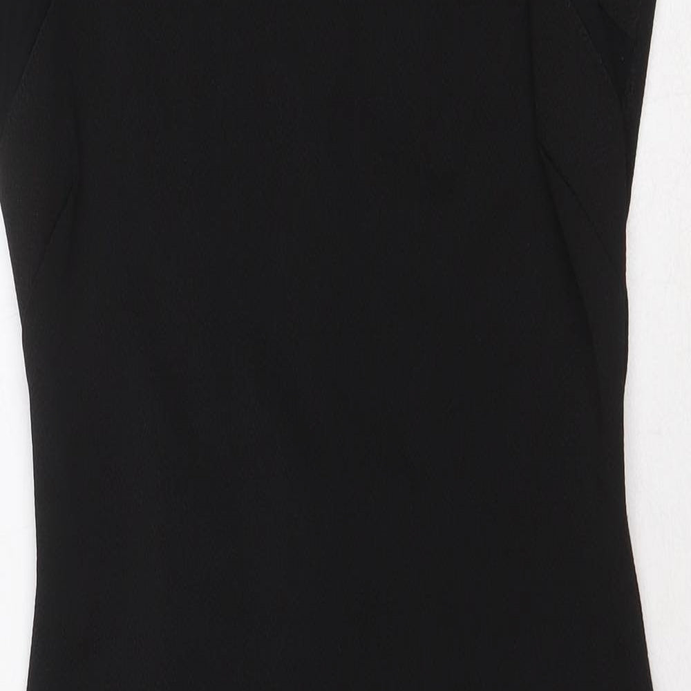 TFNC Womens Black Polyester A-Line Size L Round Neck Zip