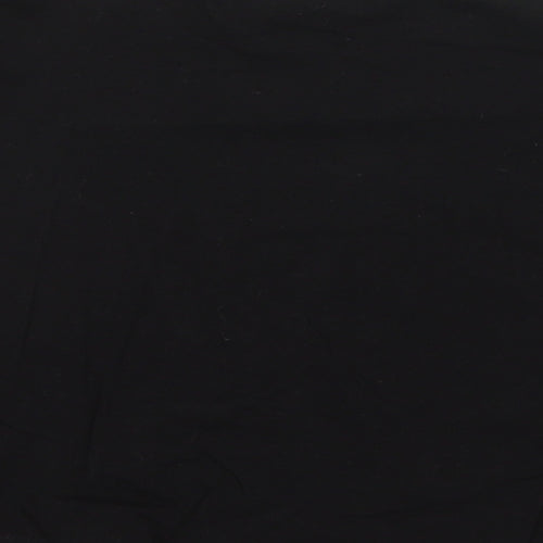PRETTYLITTLETHING Womens Black Cotton Cropped T-Shirt Size 4 Round Neck