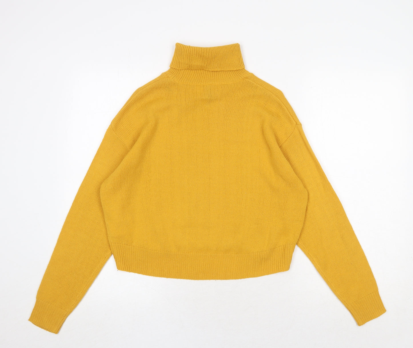 H&M Womens Yellow Roll Neck Acrylic Pullover Jumper Size XS