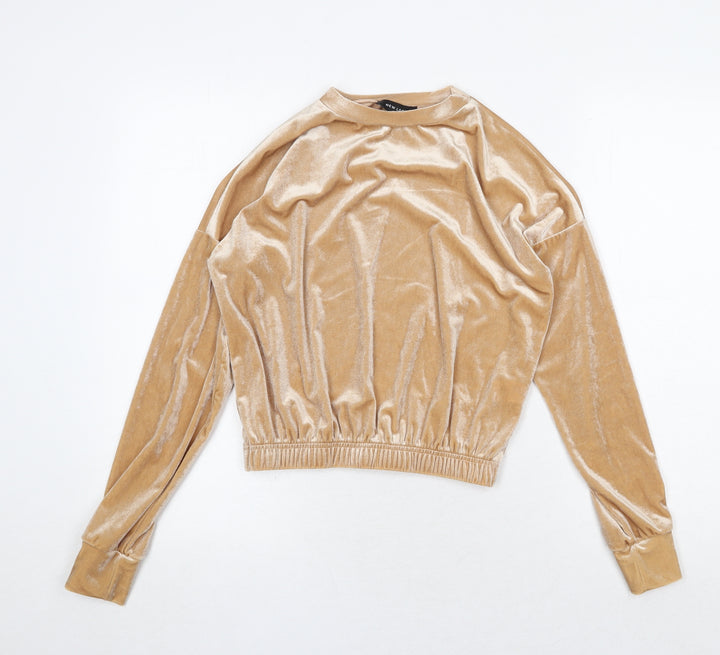New Look Womens Beige Polyester Pullover Sweatshirt Size 6 Pullover