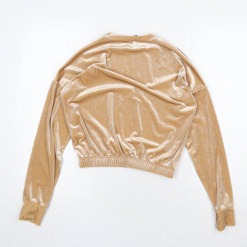 New Look Womens Beige Polyester Pullover Sweatshirt Size 6 Pullover