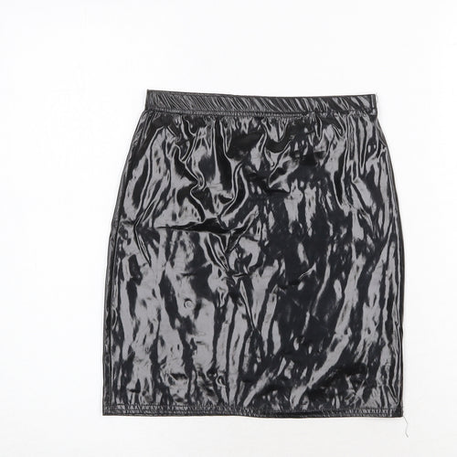 PRETTYLITTLETHING Womens Black Polyester Bandage Skirt Size 6