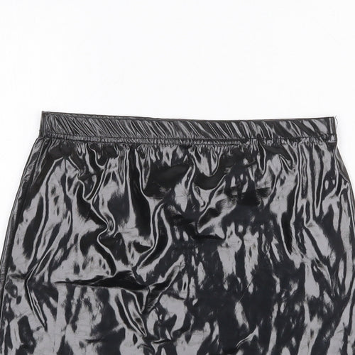 PRETTYLITTLETHING Womens Black Polyester Bandage Skirt Size 6