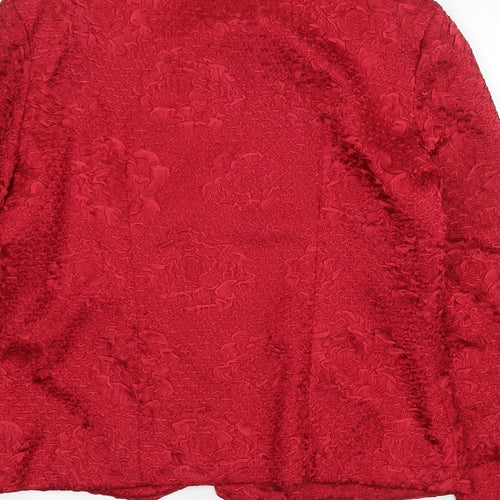 Rikkoff Womens Red Geometric Jacket Size 10 Zip