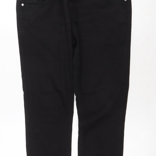 Boohoo Womens Black Cotton Straight Jeans Size 8 Regular