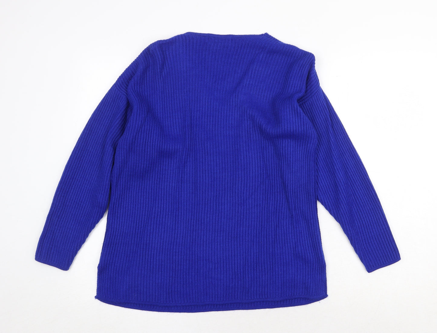 ITEMS Girls Blue V-Neck Acrylic Pullover Jumper Size 11-12 Years Pullover