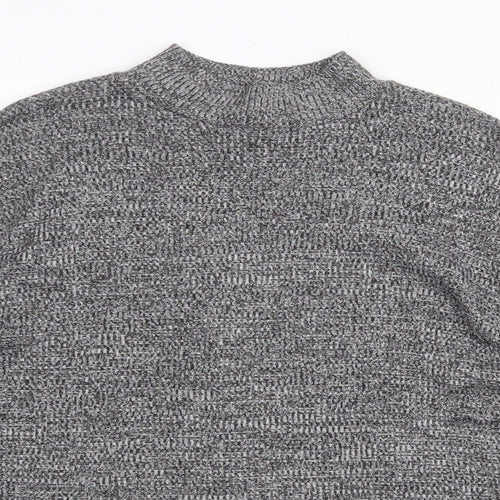 H&M Womens Grey Mock Neck Polyester Pullover Jumper Size XS