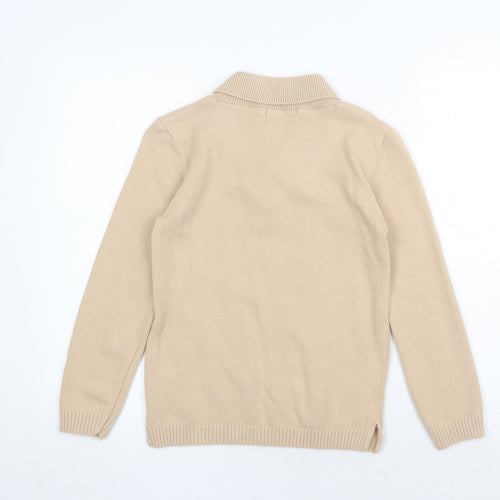 Pure & Natural Womens Beige V-Neck Acrylic Pullover Jumper Size S