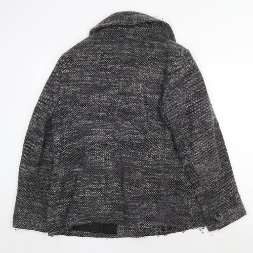 BHS Womens Grey Geometric Jacket Size 14 Button