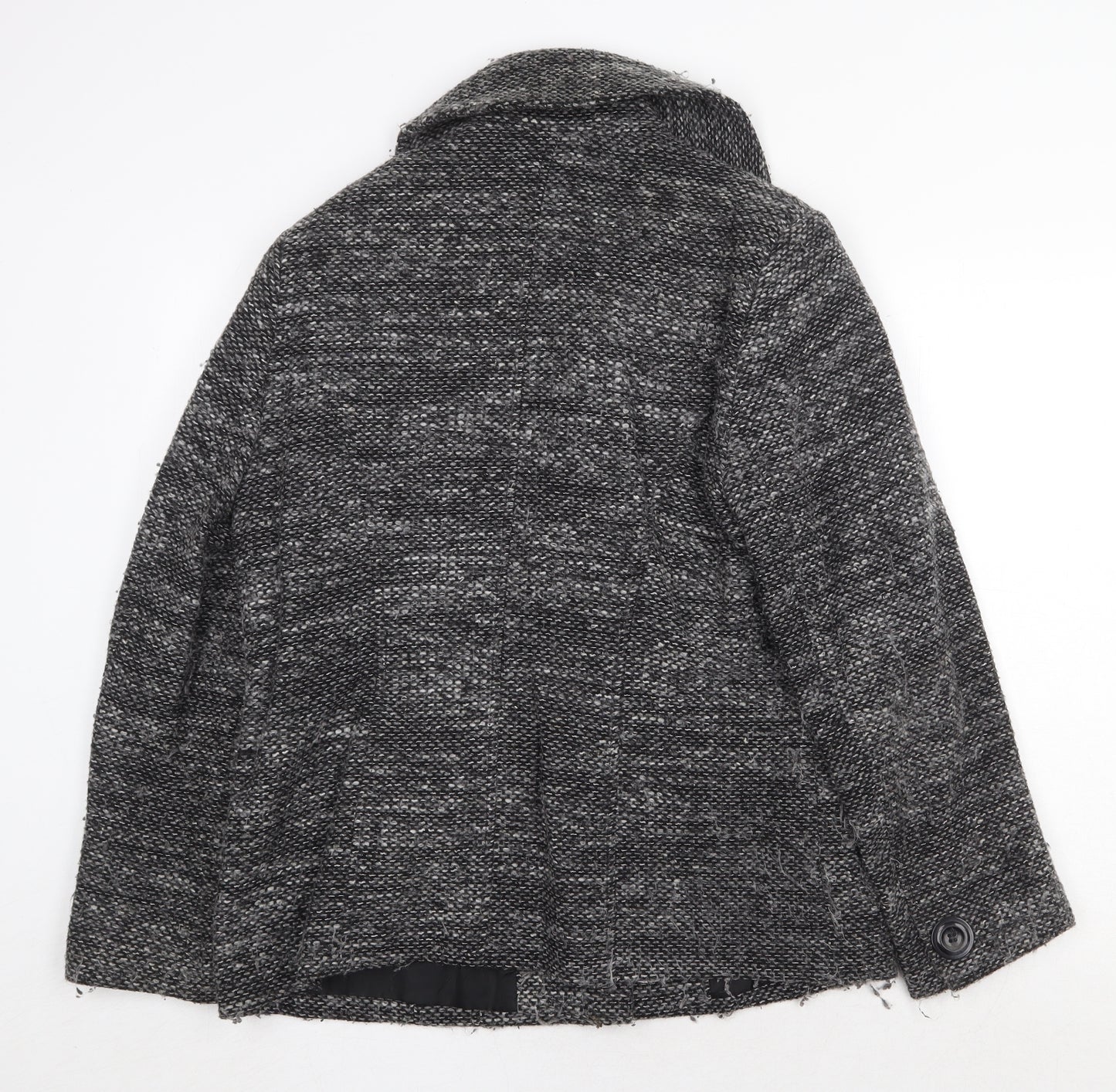 BHS Womens Grey Geometric Jacket Size 14 Button